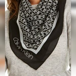 Calvin Klein chain print chiffon square scarf